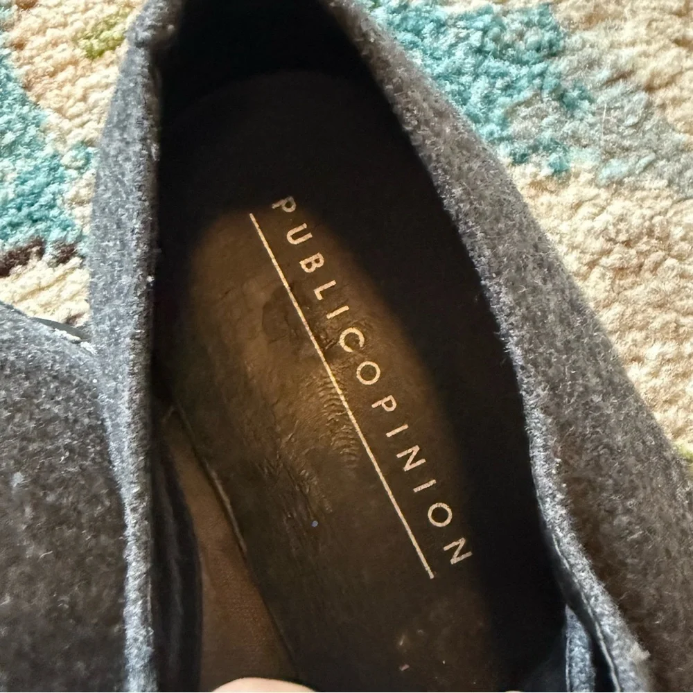 Gray Men's Wool Public Opinion Oxford Shoes